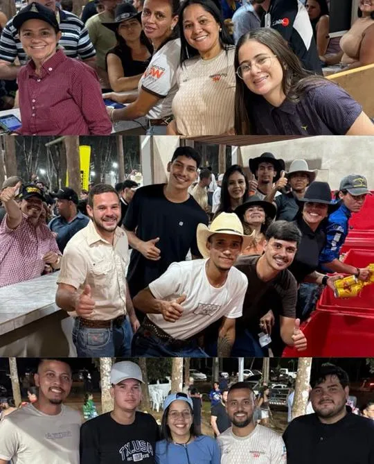 Participantes de chapéu reunidos no Encontro das Comitivas.